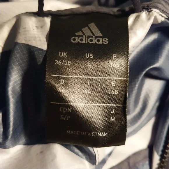 Adidas TERREX Jacket Men Small Black Gray Windbreaker Full Zip Hood Lightweight - Picture 10 of 12